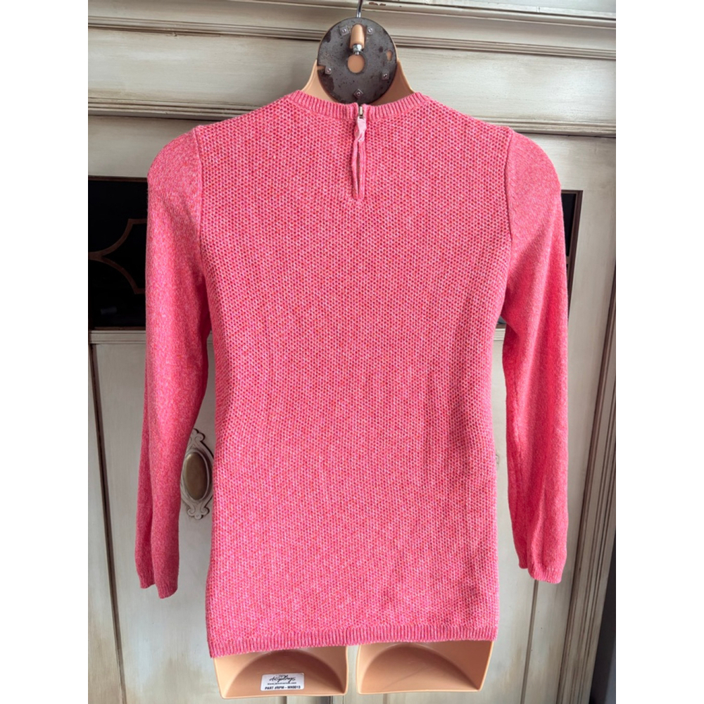 EUC Talbots Cotton Blend Zipper Back Cable Knit Sweater | Sz Med - Picture 5 of 8
